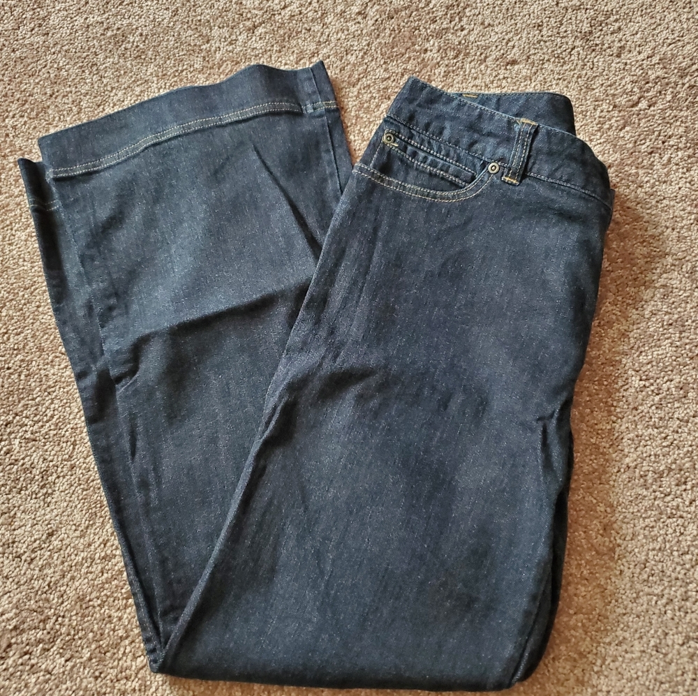 J. Jill Dark Wash Mid Rise Flare Leg Jeans - Picture 2 of 7